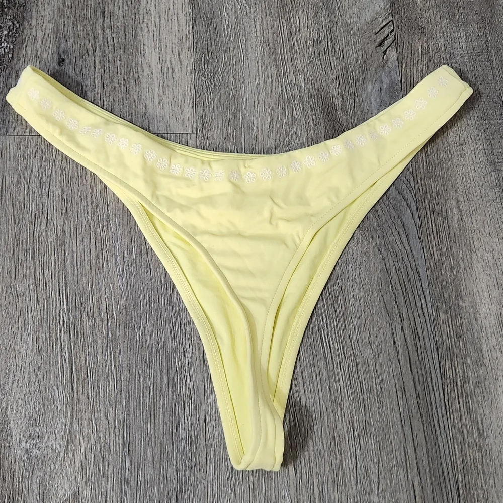 New!Pink x Frankies Bikini Popcorn Yellow Thong Rosemary Itsy Bikini Bottom‎